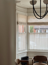 Sheer Linen café curtain, double pole - Sand