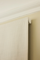 Ready-made linen blackout Roman blind, off-white, 137cm wide, drop 230cm (single)