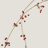 Krans bead garland in aged brass - red