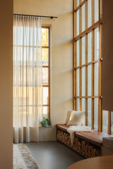 Sheer linen curtain - sand