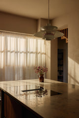 Sheer linen curtain - sand