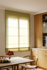 Sheer linen roman blind - Olive Green