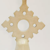 Moroccan handmade Tadelakt Star candlestick, large, putty