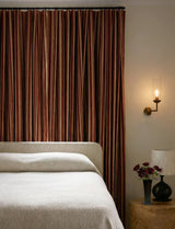 Stripe Linen curtain - Burgundy