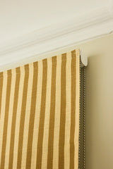 Scalloped Edge Stripe Roman Blind - Mustard - Blackout Lined