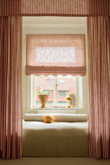 Stripe Linen curtain - Burgundy