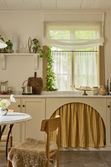 Sheer Linen Café Curtain With Rings - Off White