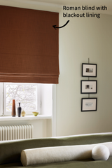 Linen roman blind - Terracotta