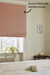 Linen roman blind - pink