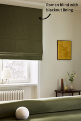 Linen roman blind - Khaki