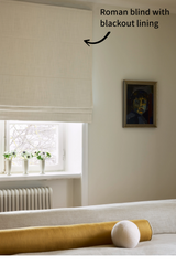 Linen roman blind - off white