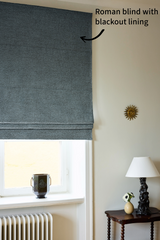Bouclé Roman Blinds - Petrol