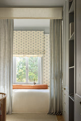 Scalloped Edge Sweet Pea Roman Blind - Dove Blue - Blackout Lined