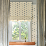 Scalloped Edge Sweet Pea Roman Blind - Dove Blue - Blackout Lined