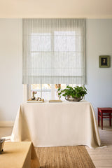 Stripe linen roman blind - Dove blue