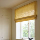 Linen roman blind - Oat Yellow