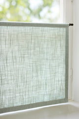 Linen café curtain - Dove Blue