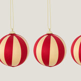 Wynn silk-thread bauble, candy stripe, set of 3