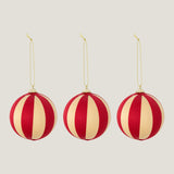 Wynn silk-thread bauble, candy stripe, set of 3