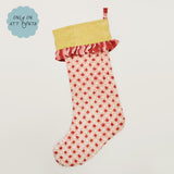 Att Pynta x Yonder Christmas stocking with ruffle, pink