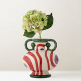 Betiva stoneware vase, red stripe, pre-order
