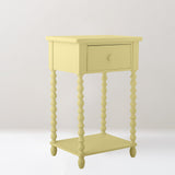 Salino pale yellow bedside Table, Pine