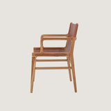 Ollie teak and leather lounge chair