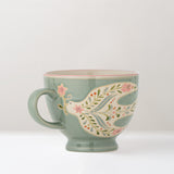 Rosalynde hand-painted stoneware mug, Aqua
