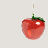 Apple glass tree ornament, red