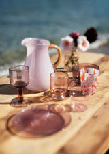 Alva glass water jug, peach pink, pre-order