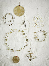 Aged brass mistletoe ornament - large