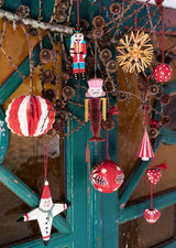 Stina Striped paper bauble, red and white
