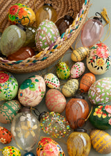 Alba handmade glass decorative egg, moss green