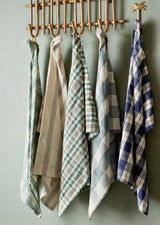 Lilla Check kitchen tea towel, pale green (4 left)