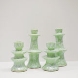 Moroccan handmade candlesticks, pale green