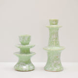 Moroccan handmade candlesticks, pale green