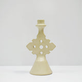 Moroccan handmade Tadelakt Star candlestick, medium, putty