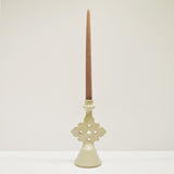 Moroccan handmade Tadelakt Star candlestick, medium, putty