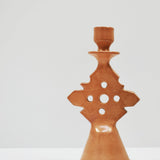 Moroccan handmade tadelakt Star candlestick, medium, terracotta
