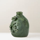 Ramia stoneware glazed vase, green