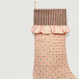 Att Pynta x Yonder Christmas stocking, pink and green check, pre-order