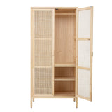 Mariana wood and cane wardrobe
