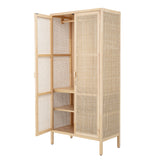 Mariana wood and cane wardrobe