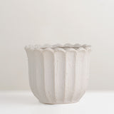Chaca white stoneware plant pot