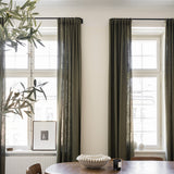 Curved wall brackets 'French style' for black metal curtain pole