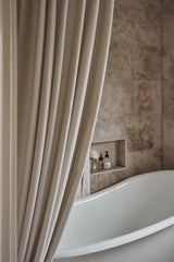 Shower curtain fabric sample - sand