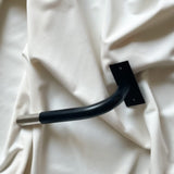 Curved wall brackets 'French style' for black metal curtain pole