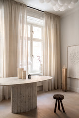 Sheer linen curtain - sand