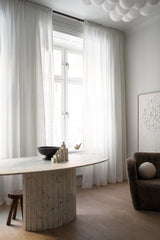 Sheer linen curtain - pure white