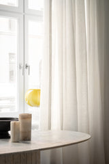 Sheer linen curtain fabric sample – Off-white